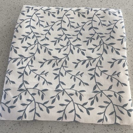Versatile Useful Cream/Blue Fabric Lined, Zipper Medium Size Pouch