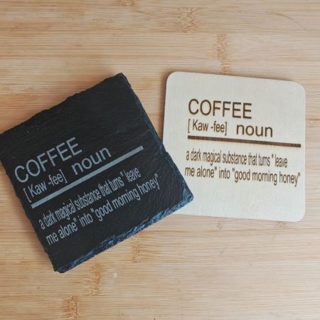 Laser coffee coaster