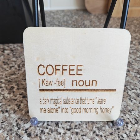 Laser coffee coaster