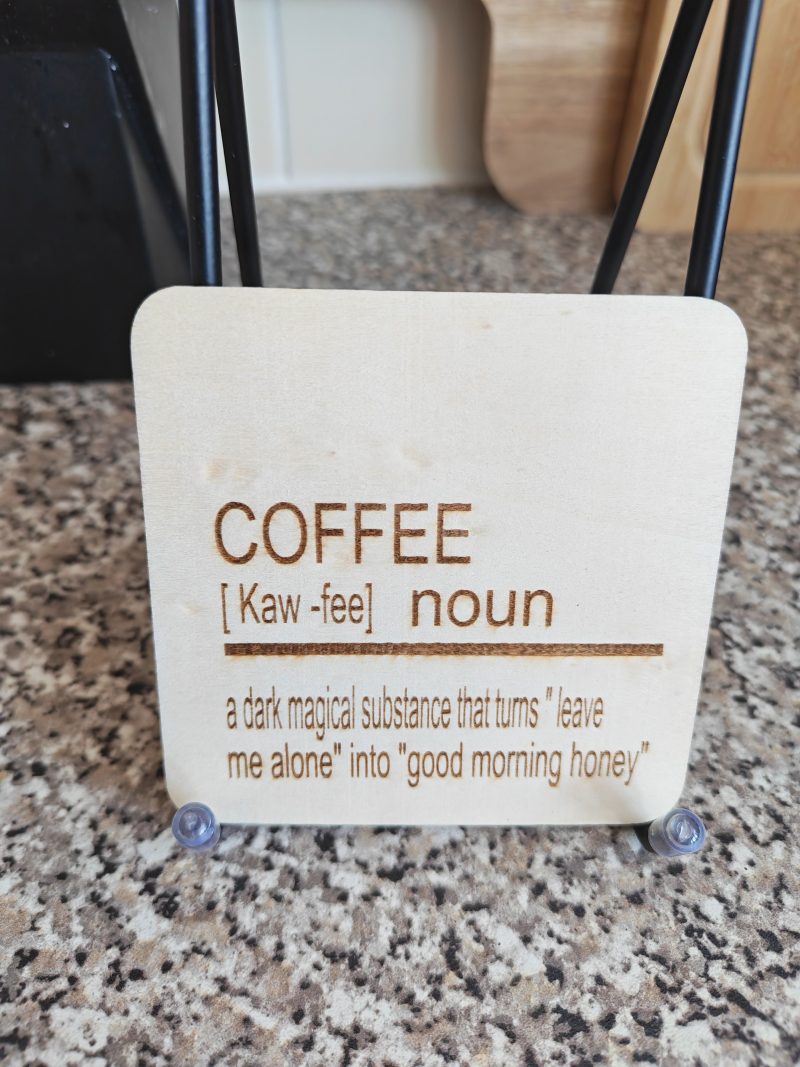 Laser coffee coaster