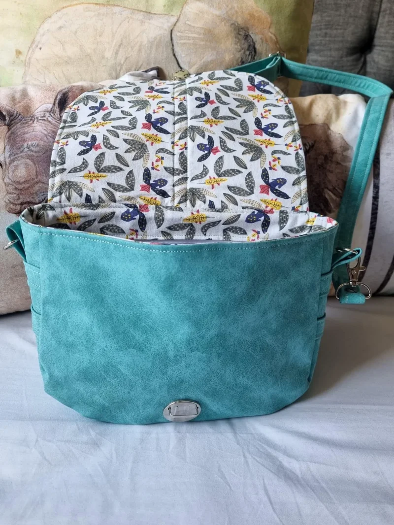 Handmade Teal Cross-Body Satchel Style Bag