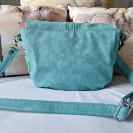 Handmade Teal Cross-Body Satchel Style Bag