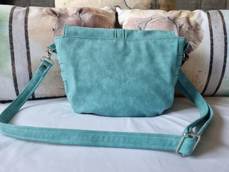 Handmade Teal Cross-Body Satchel Style Bag