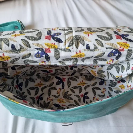 Handmade Teal Cross-Body Satchel Style Bag