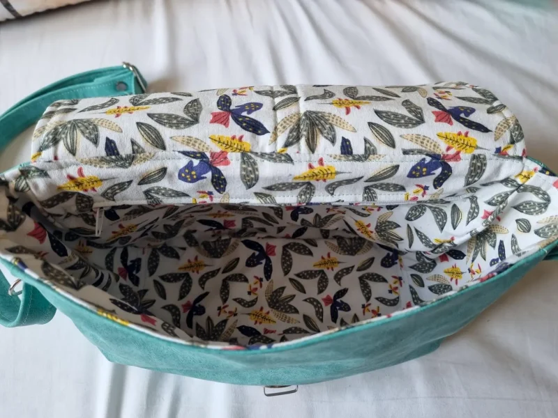 Handmade Teal Cross-Body Satchel Style Bag