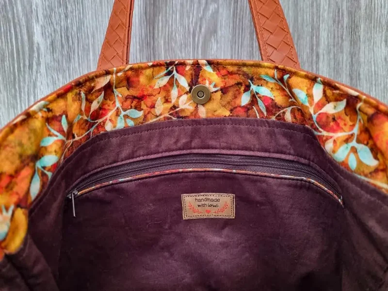 Handmade Autumn Leaf Tote Bag
