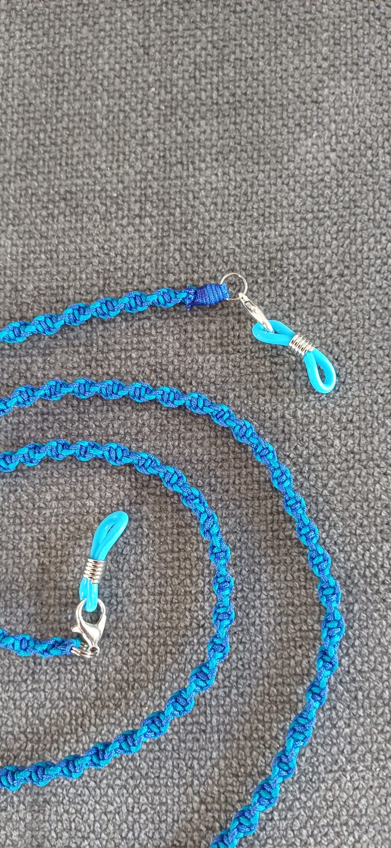 2 In 1 Face Mask Lanyard & Glasses Holder – Turquoise and Blue