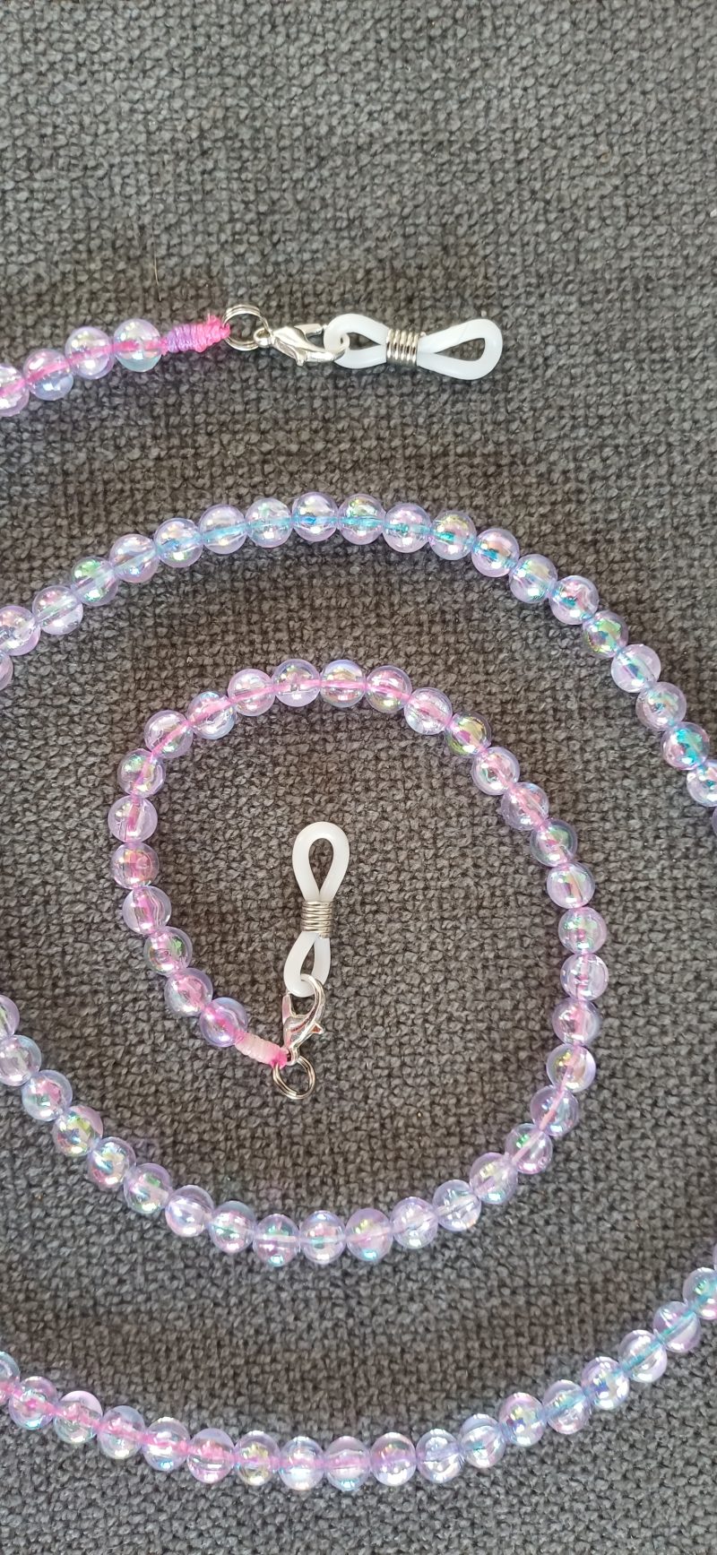 2 In 1 Face Mask Lanyard & Glasses Holder – Lilac Beads