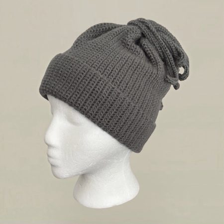 Grey Crochet Kraken Beanie Messy Bun Octopus Hat for Adults