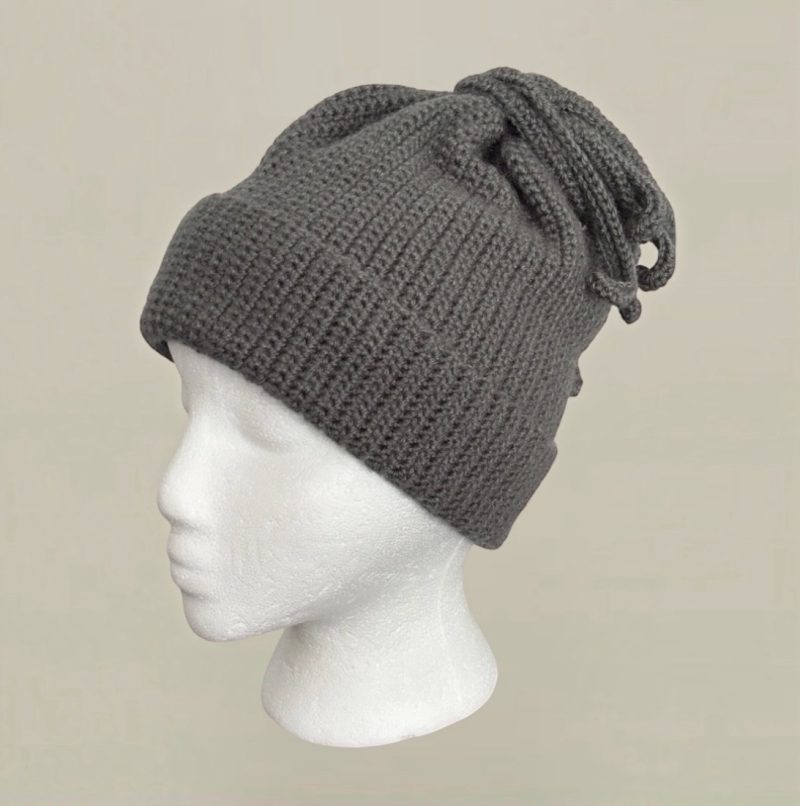 Grey Crochet Kraken Beanie Messy Bun Octopus Hat for Adults