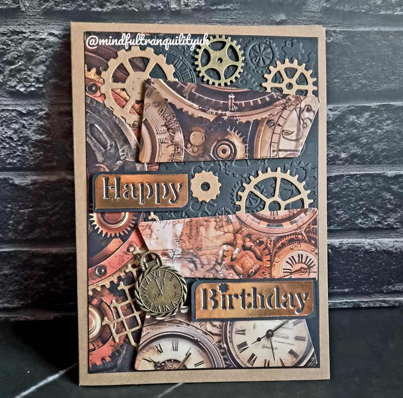 Clocks and Cogs Steampunk Birthday Card | Steampunk Sentiments Collection 5×7 inches