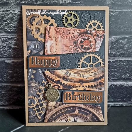 Clocks and Cogs Steampunk Birthday Card | Steampunk Sentiments Collection 5×7 inches