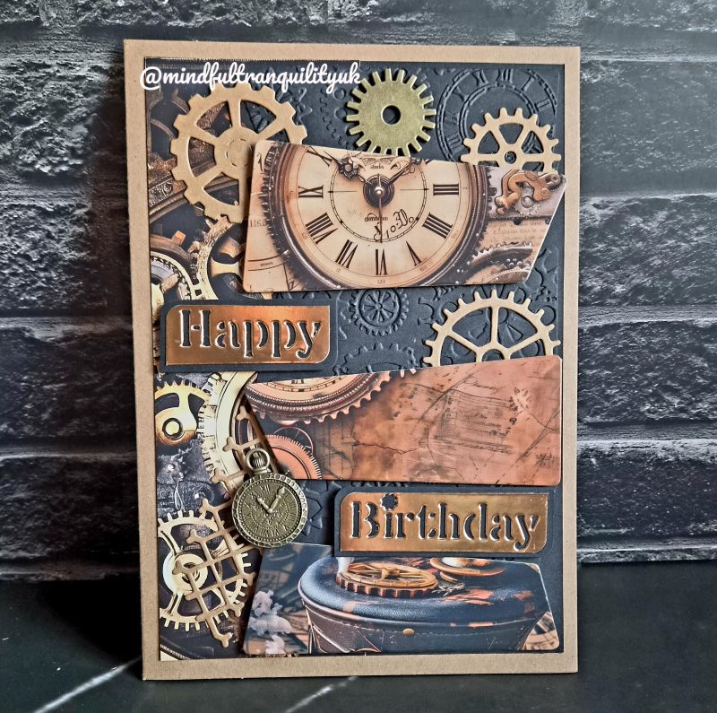 Clocks and Cogs Steampunk Birthday Card | Steampunk Sentiments Collection 5×7 inches