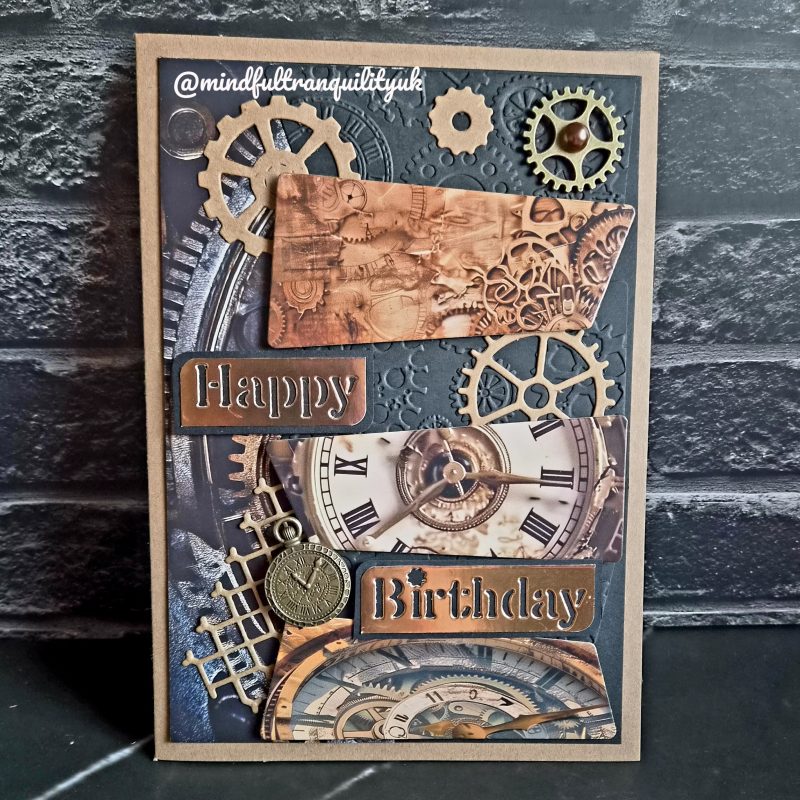 Clocks and Cogs Steampunk Birthday Card | Steampunk Sentiments Collection 5×7 inches