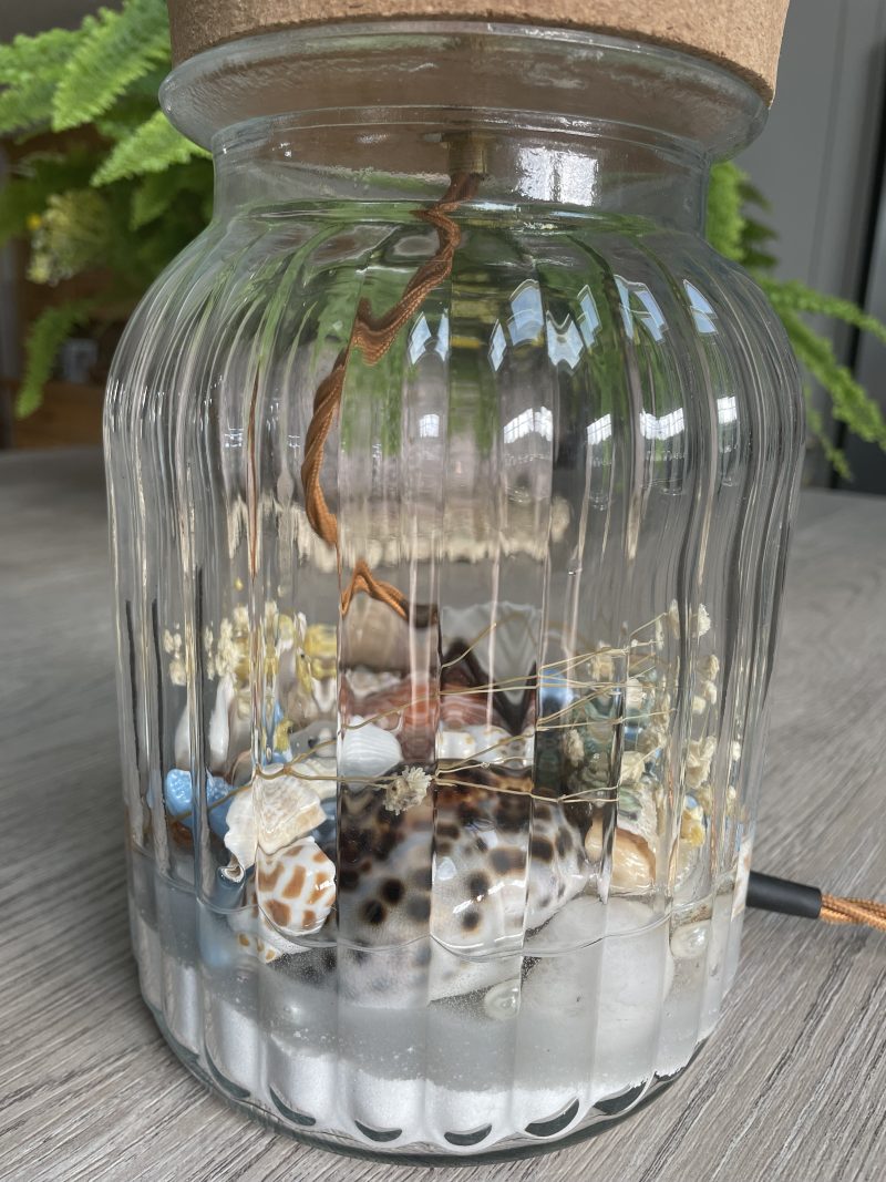 Beachcomber Seashell Table Lamp Base – Handmade Coastal Glass Lamp | Nautical Home Décor | One-of-a-Kind