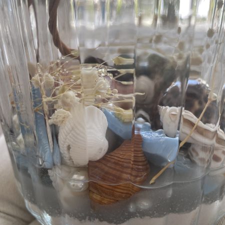 Beachcomber Seashell Table Lamp Base – Handmade Coastal Glass Lamp | Nautical Home Décor | One-of-a-Kind
