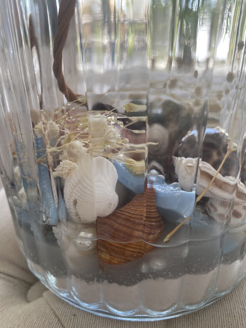 Beachcomber Seashell Table Lamp Base – Handmade Coastal Glass Lamp | Nautical Home Décor | One-of-a-Kind