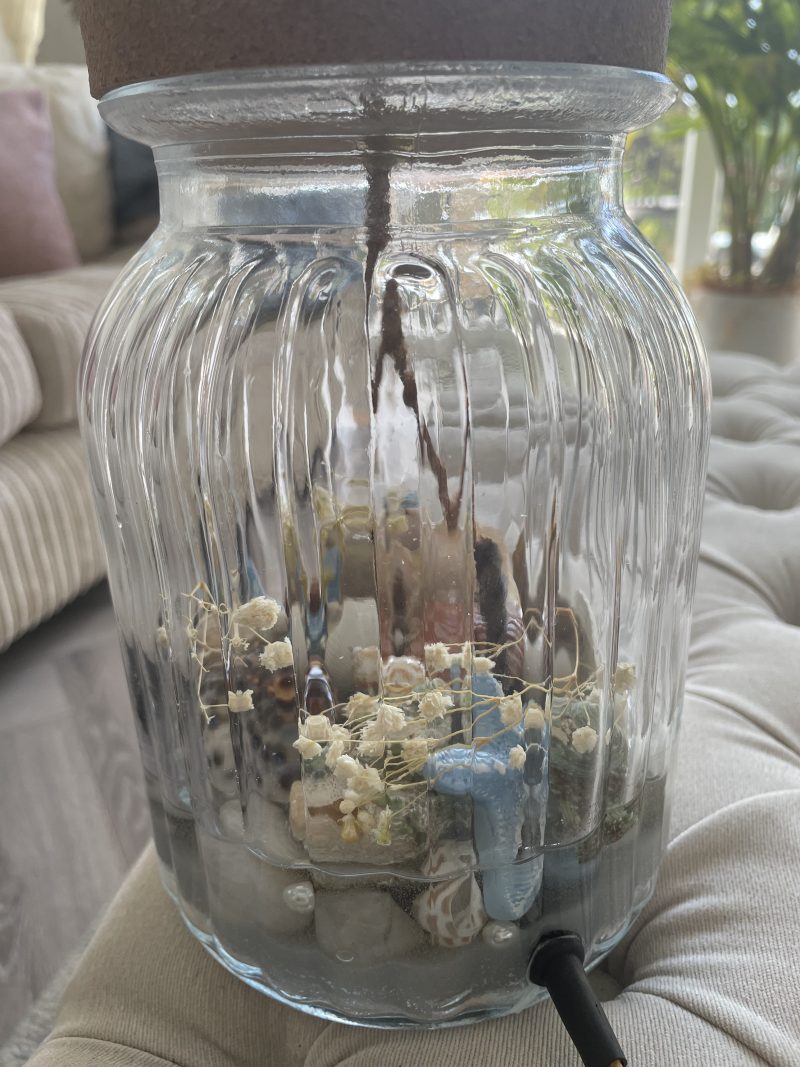 Beachcomber Seashell Table Lamp Base – Handmade Coastal Glass Lamp | Nautical Home Décor | One-of-a-Kind