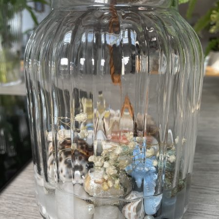Beachcomber Seashell Table Lamp Base – Handmade Coastal Glass Lamp | Nautical Home Décor | One-of-a-Kind