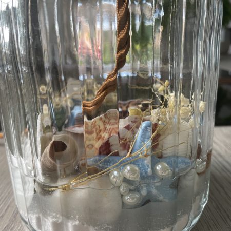 Beachcomber Seashell Table Lamp Base – Handmade Coastal Glass Lamp | Nautical Home Décor | One-of-a-Kind