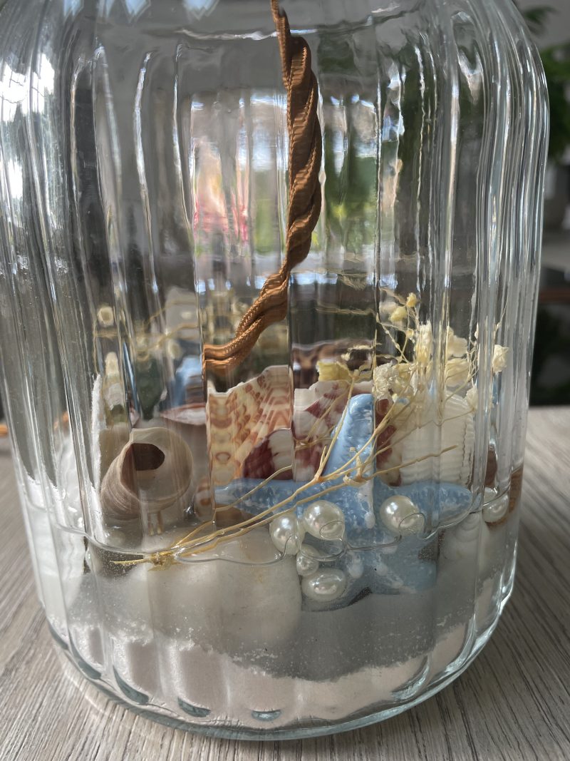 Beachcomber Seashell Table Lamp Base – Handmade Coastal Glass Lamp | Nautical Home Décor | One-of-a-Kind