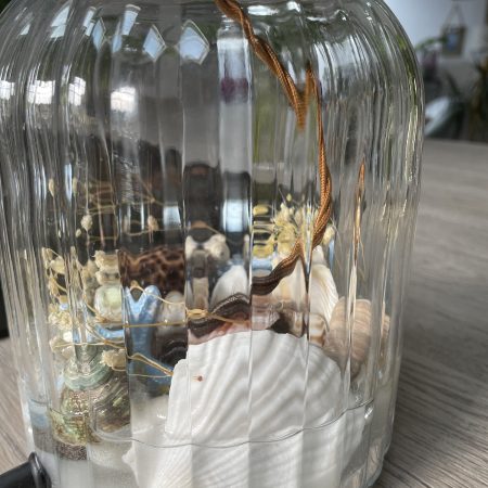 Beachcomber Seashell Table Lamp Base – Handmade Coastal Glass Lamp | Nautical Home Décor | One-of-a-Kind
