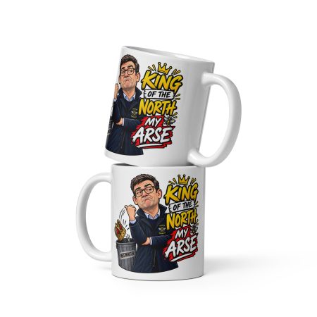 Andy Burnham Political Satire Mug – 11oz White Ceramic King of the North Funny Manchester Gift