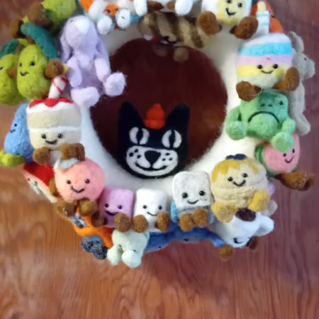Plush wreath full of colourful cute items,ultimate unique item