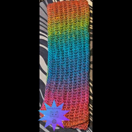 Beautiful Rainbow Tunisian Crochet Lace Scarf