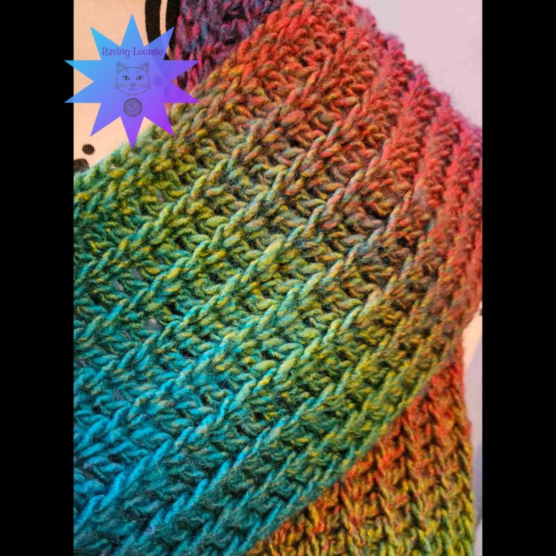 Beautiful Rainbow Tunisian Crochet Lace Scarf