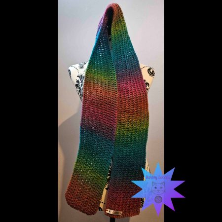 Beautiful Rainbow Tunisian Crochet Lace Scarf