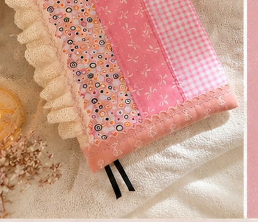 Handmade Pink Patchwork Book Sleeve | Shabby Chic • Cottagecore • Romantic Vintage