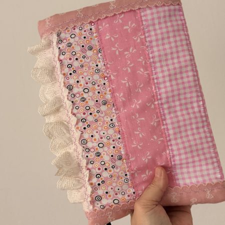 Handmade Pink Patchwork Book Sleeve | Shabby Chic • Cottagecore • Romantic Vintage