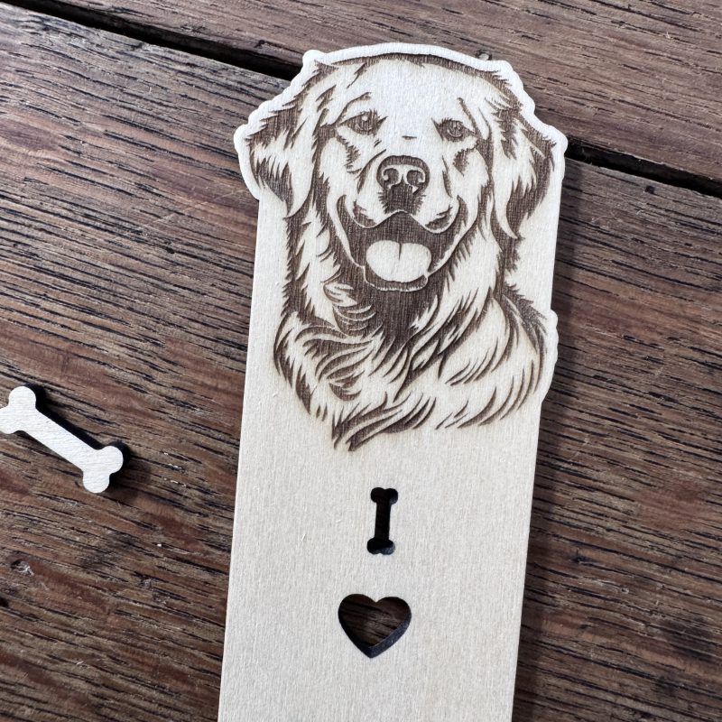 Personalised Dog Bookmark – Custom Breed Laser Cut Wooden Bookmark