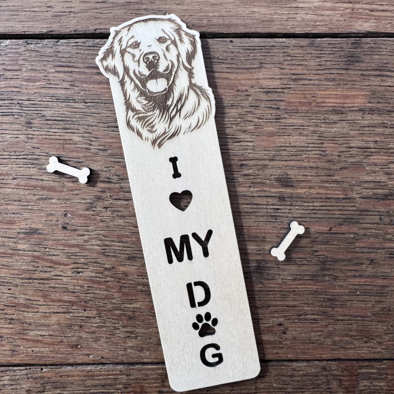 Personalised Dog Bookmark – Custom Breed Laser Cut Wooden Bookmark