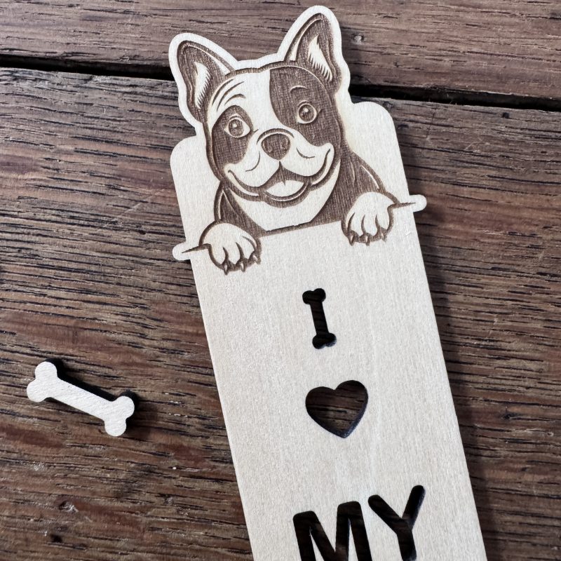 Personalised Dog Bookmark – Custom Breed Laser Cut Wooden Bookmark