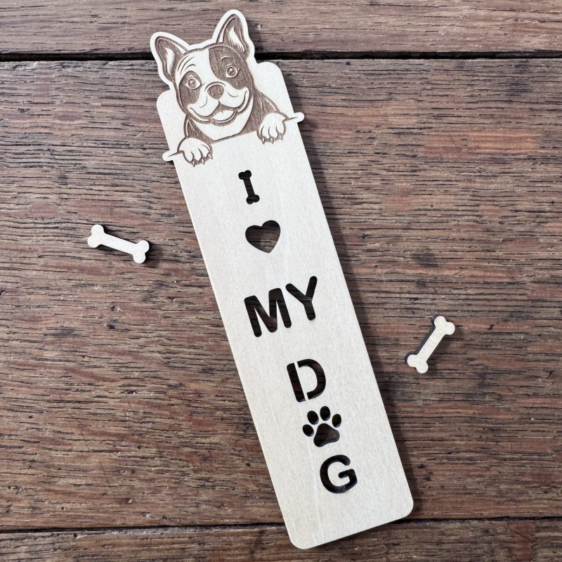 Personalised Dog Bookmark – Custom Breed Laser Cut Wooden Bookmark