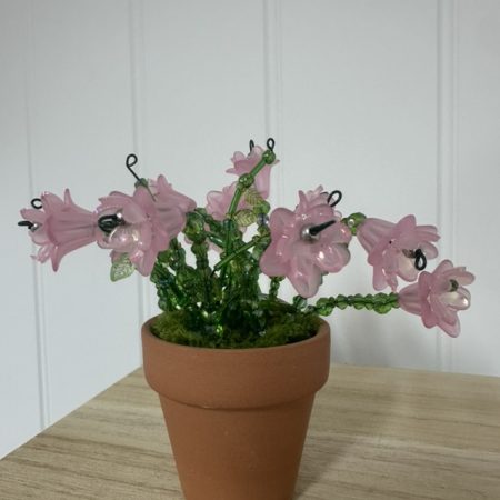 Pink Beaded Magnetic Terracotta Flower Pot