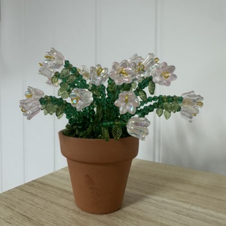 Beaded White Terracotta Pot Magnet