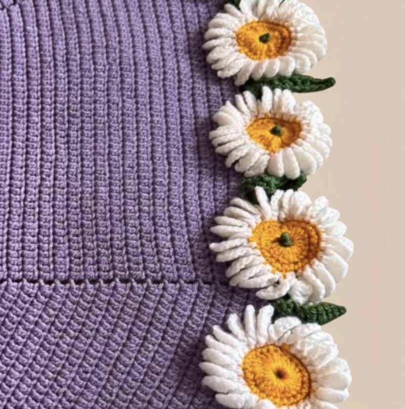 Handmade Crochet 2-in-1 Daisy Bouquet Circle Blanket Throw .ThatCrochetLadyUk