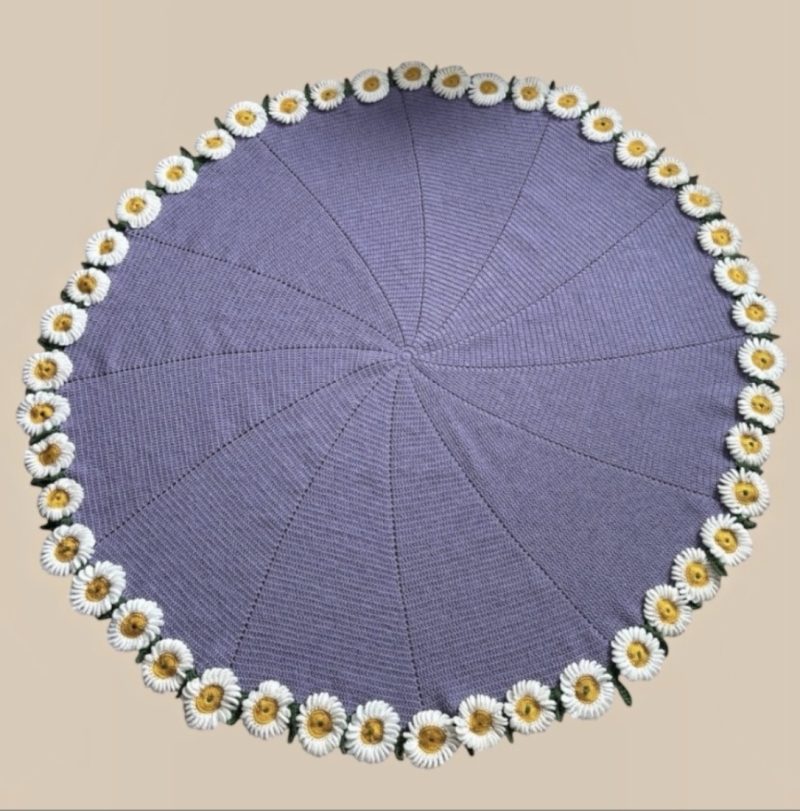 Handmade Crochet 2-in-1 Daisy Bouquet Circle Blanket Throw .ThatCrochetLadyUk
