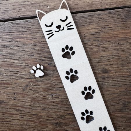 Cat Laser Cut 15cm x 3cm x 3mm Wooden Bookmarks