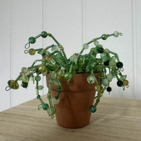 Beaded Green Magnetic Terracotta Flowerpot