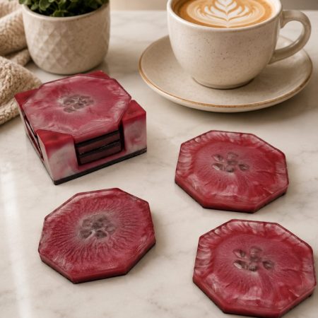 Pretty pink coaster set