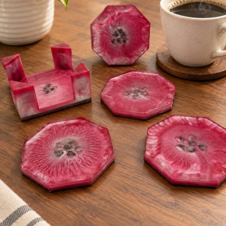 Pretty pink coaster set