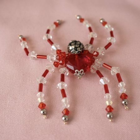 Crimson Love Beaded Spider