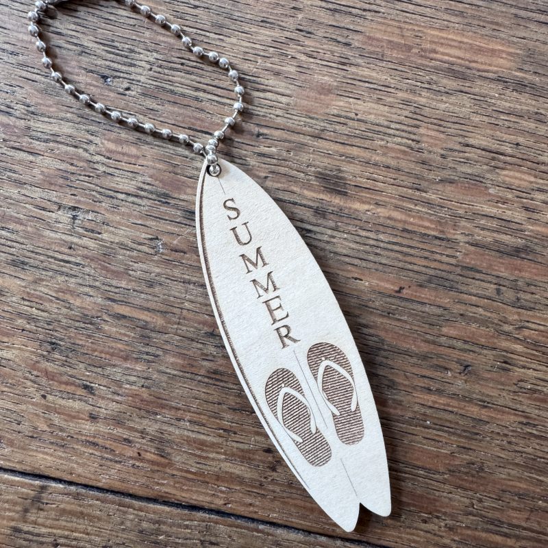 Wooden Surfboard Bag Charm – Beach, Summer & Coastal Designs