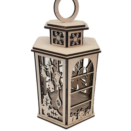 Wooden Christmas Lantern, Shadow Box Table Centerpiece, Tree Ornament