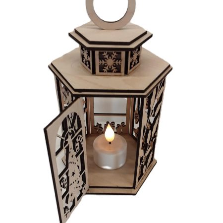 Wooden Christmas Lantern, Shadow Box Table Centerpiece, Tree Ornament