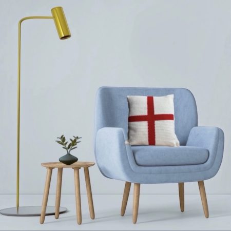 Handmade Crochet England Flag Cushion and Cover 16x16" by ThatCrochetLadyUK